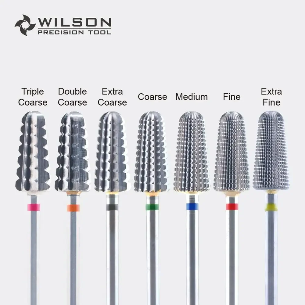 WILSON WILSON Volcano Bits/ Uncoated-Long Shank Professional nail drill bit set Durable carbide nail drill bit acrylic Nail Dril