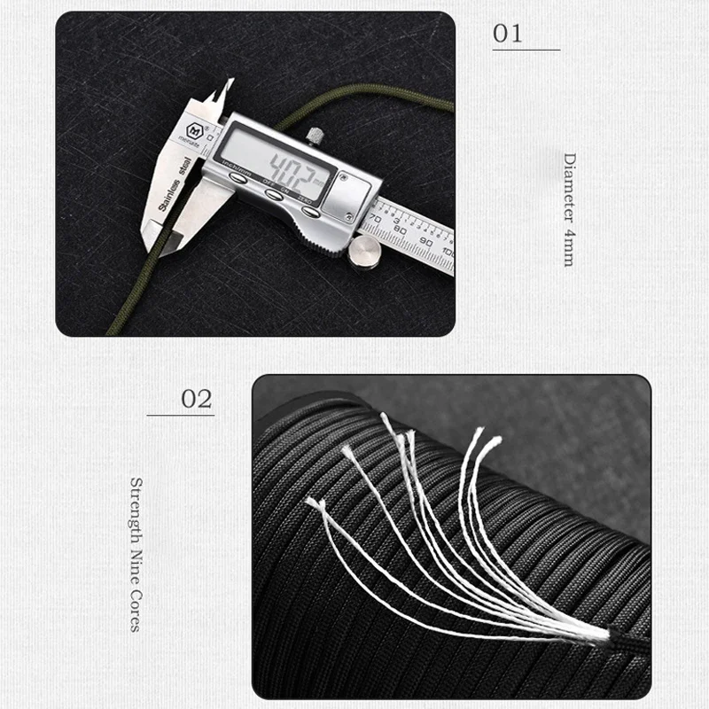 100M 9-core sturdy climbing rope rescue rope bracelet woven jewelry decorative umbrella rope camping tent