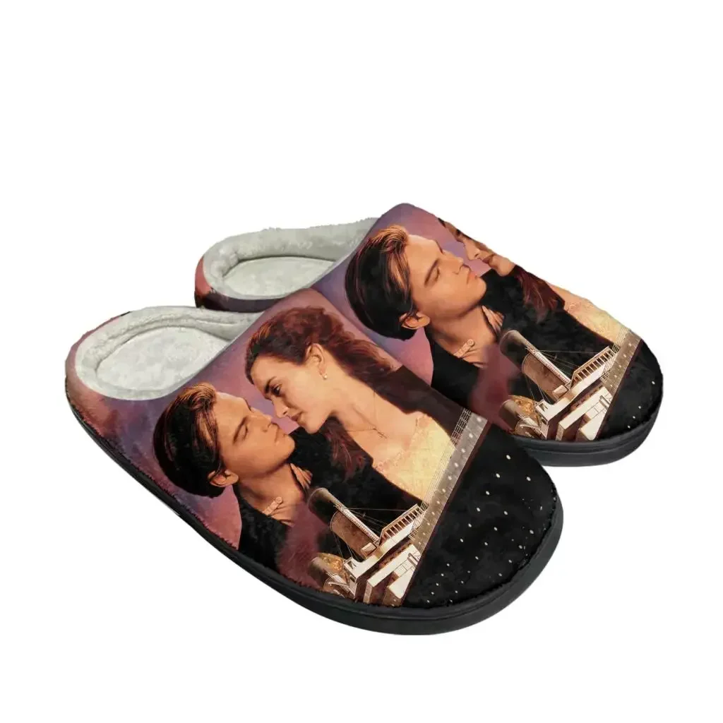 Titanic Classic Movie Home Home Cotton Slippers Mens Womens Plush Bedroom Casual Keep Warm Shoes Thermal Slipper Customized Shoe