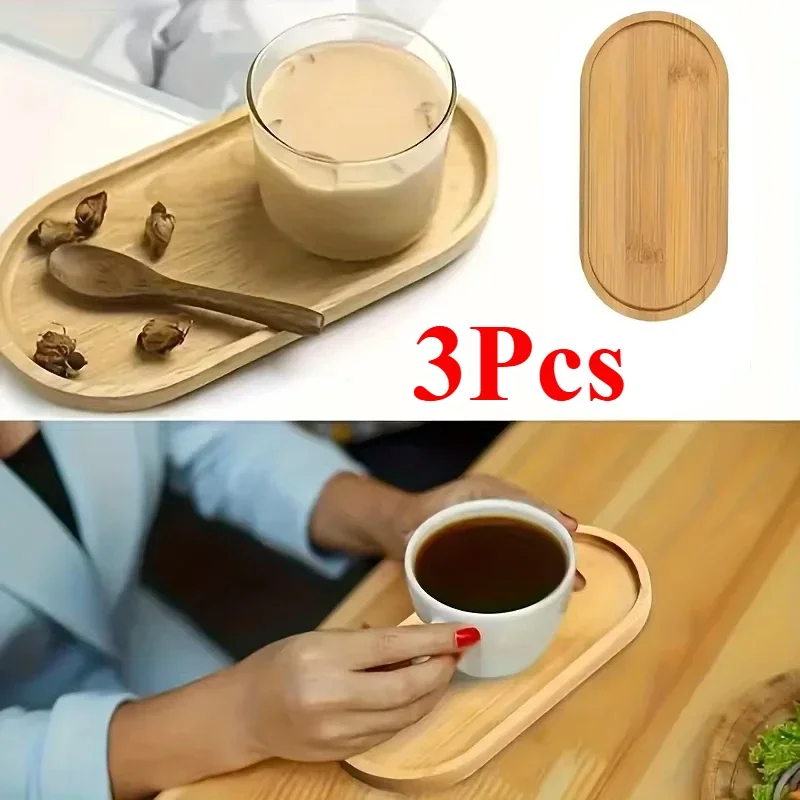 Plateau de rangement en bambou, tapis de tasse de thé, support de rangement de bijoux, plateau Succulent, dessous de verre, maison, salle de bain, cuisine, plateaux de rangement