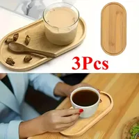 Storage Tray Bamboo Tea Cup Mat Jewelry Storage Rack Succulent Tray DIY Coaster Home Bathroom Kitchen Storage Trays