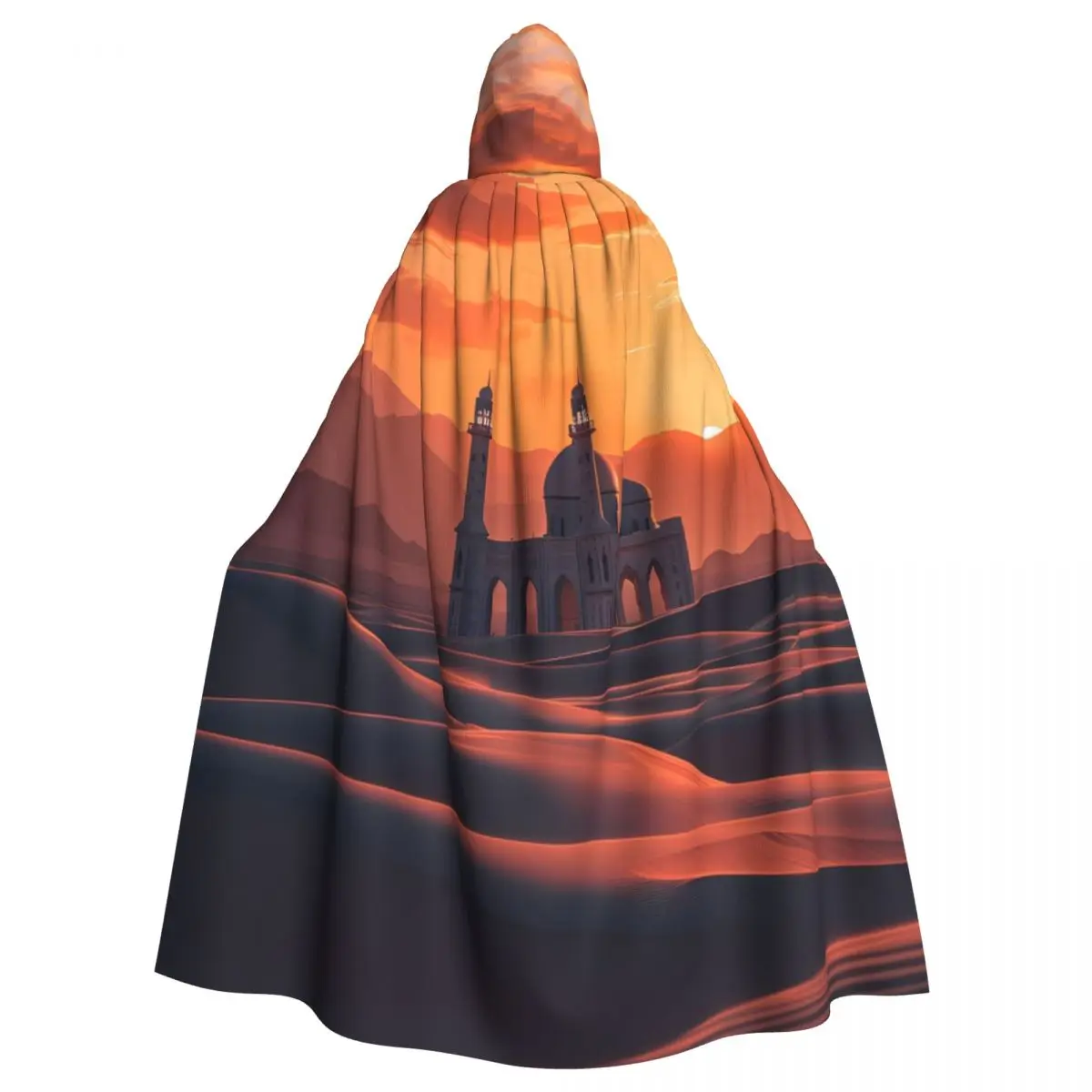 Unique Cloak Inspired by Desert Dunes and Radiant Sunsets Unisex Adult Cloak with Hood Long Witch Costume Cosplay