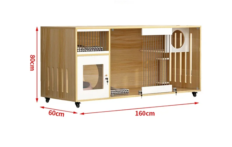 Nest Cat Villa Semi-Enclosed Single Layer Cage Oversized Indoor Cat Home Solid Wood Cat Cabinet