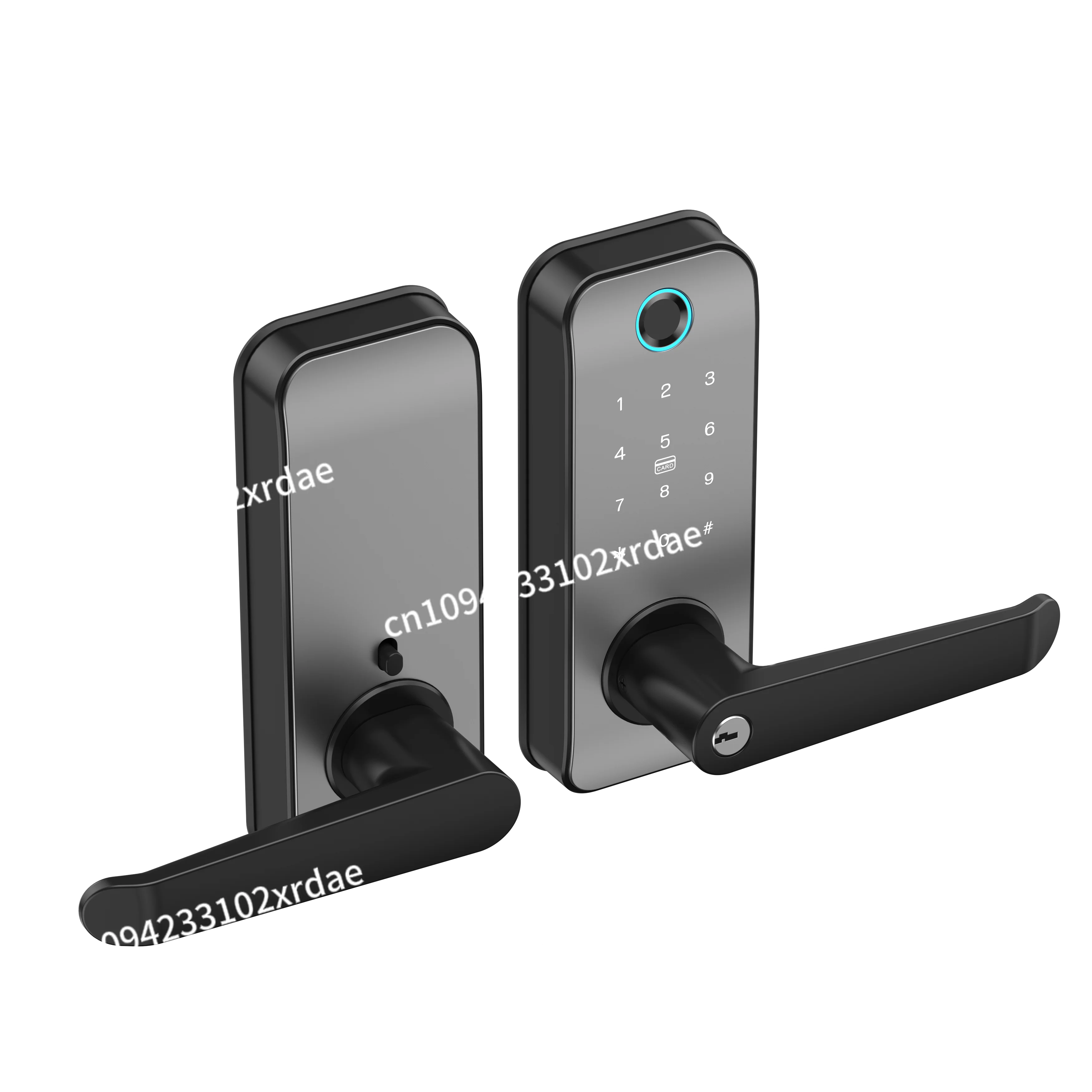 Fechadura de porta inteligente elétrica com chaves de segurança de conectividade wi-fi de impressão digital para porta compatível com tipo de código de aplicativo