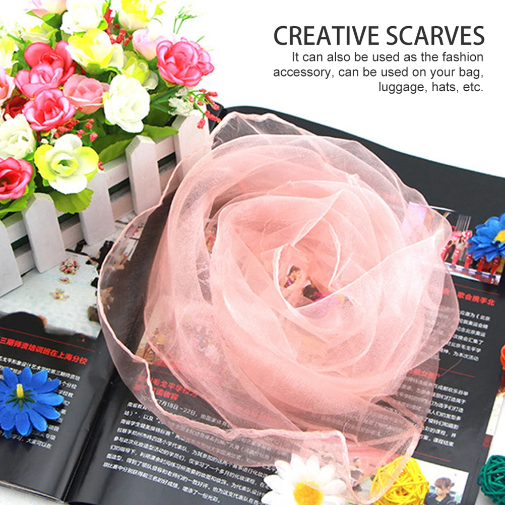 

12Pcs Pure Scarves Thin Breathable Chiffon Performance Dance Play Scarves for Kids Juggling Play Accessories