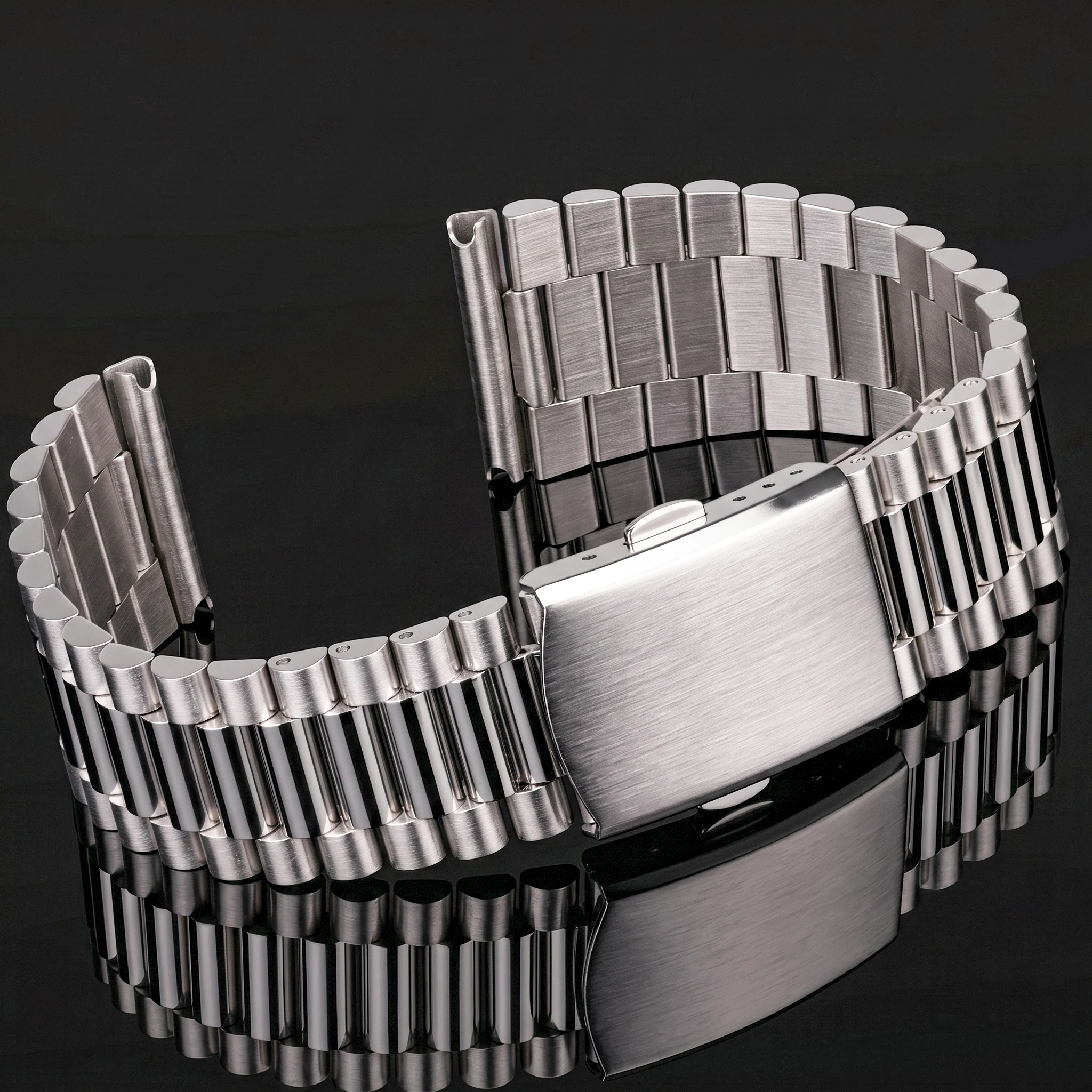 

Universal Straight End Watch Band 12 14 16 18 20mm Solid Stainless Steel Two-Tone Metal Bracelet Replacement Strap