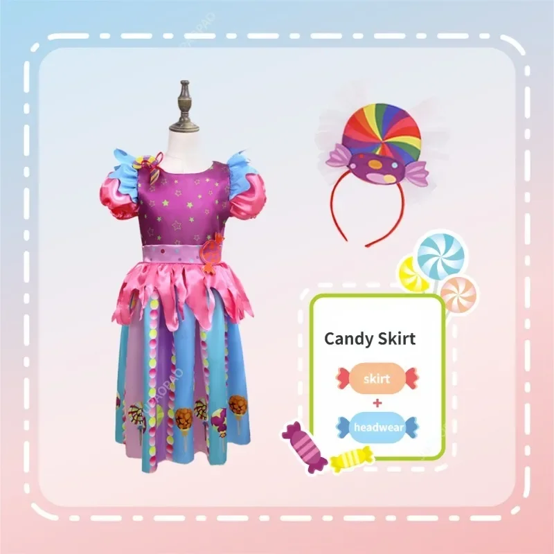 Vestido de festa feminino Candy Princess, Fantasia infantil, Tutu de unicórnio, Natal, Roupa de Purim, Ano Novo, 2024