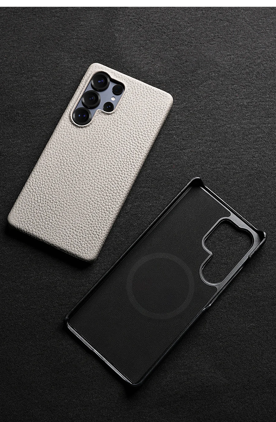 for Magsafe Case for Samsung Galaxy S26 S24 S25 Ultra Plus Natural Cowhide Leather Magnetic Protector Luxury Phone Back Cover