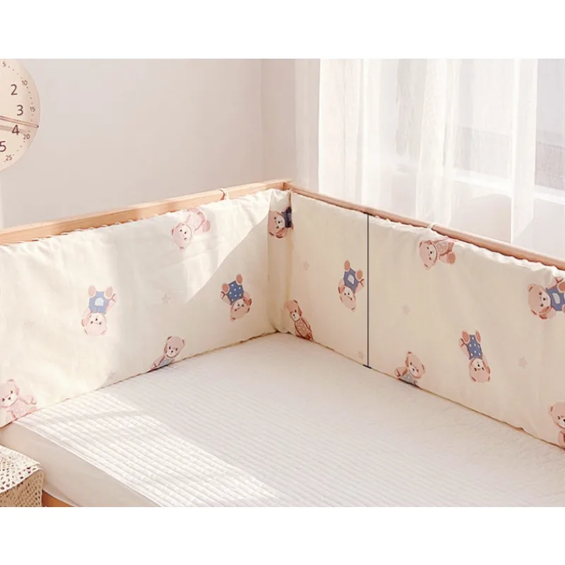 

Цельный забор для детской кровати - мягкая сумка для предотвращения столкновений, блокирующая ткань для детской кровати, съемная, моющаяся