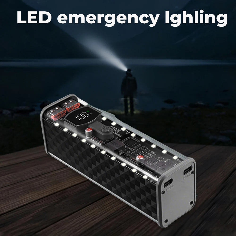 8x18650 قوة البنك حالة PD 22.5 واط 45 واط شحن سريع شاشة LED شفافة حافظة بطاريات صندوق USB + منفذ Type-C للهواتف الذكية #2