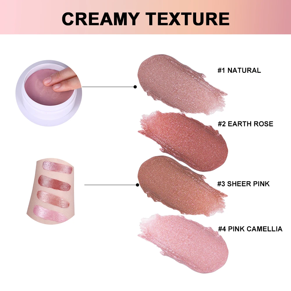 3 In 1 Solid Pearl Blush Cream Monochrome Woman Blush Paste Cheek Ulti-purpose For Eyes Lips Makeup Blush Stick Korean Cosmetics
