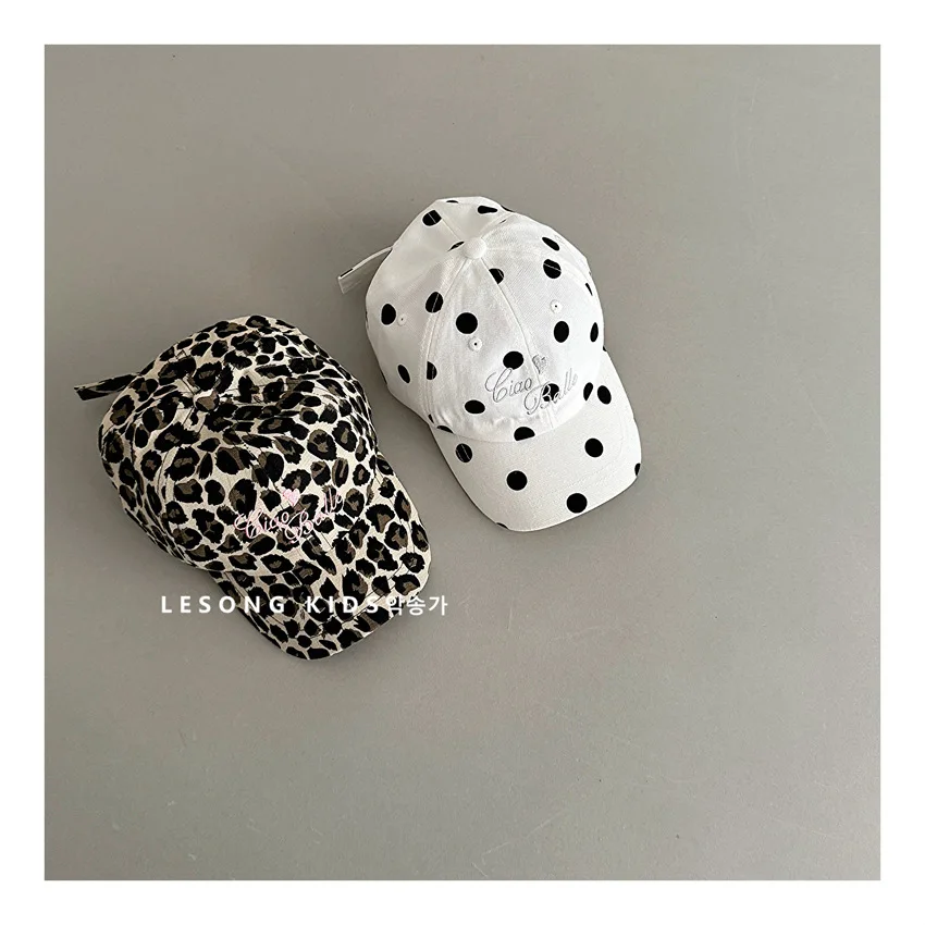 

Parents Children Baseball Caps 2026 Kids Hats Fashion Polkadot Leopard Print Baseball Cap Summer Breathable Sun Cap