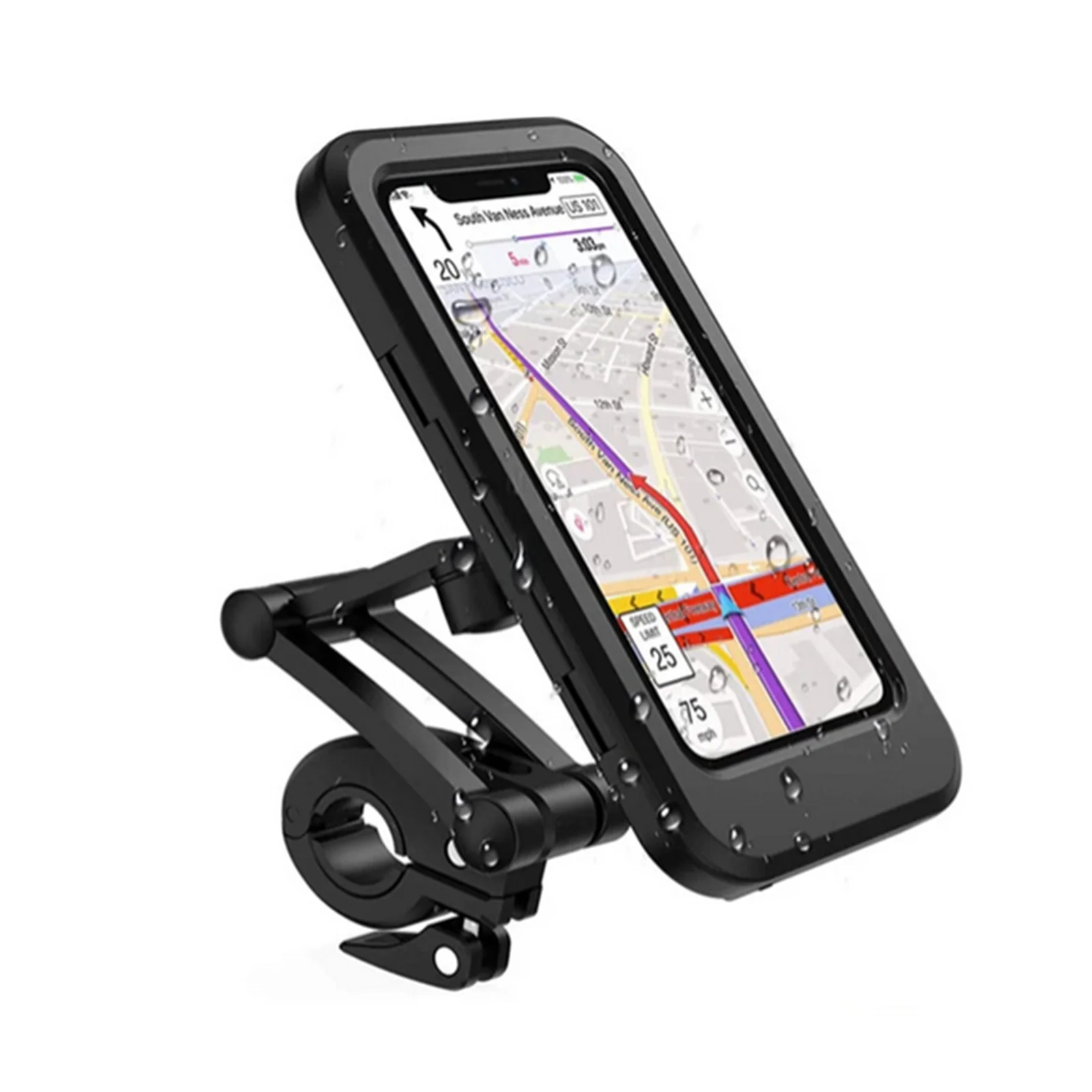 

Waterproof Motorcycle Bike Mobile Phone Holder Support Universal Bicycle GPS 360 Rotation Adjustable Motorcycle Cellphone Holder