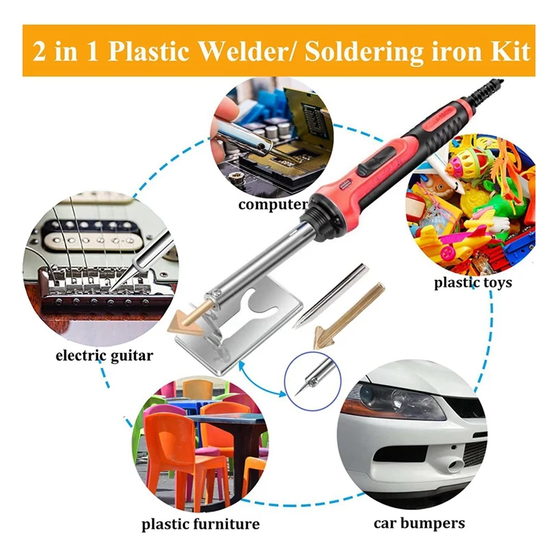 100W Plastic Welding Kit Electric Soldering Iron Household Welding Tools Automobile Bumper Maintenance Tools Durable Easy To Use