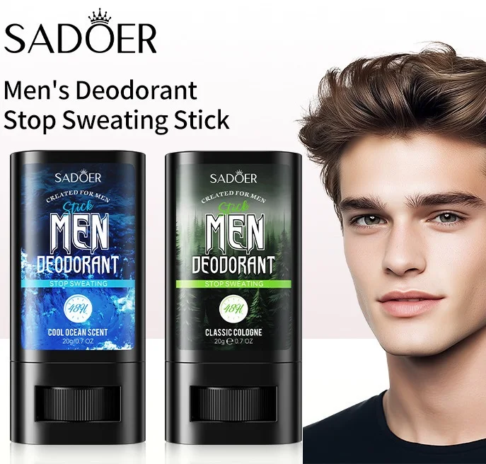 SADOER Gulong Anti-Schweiß-Creme für Herren, Stick, desodorierend, behält den Duft, erfrischende Körper-Handgelenk-Geruchs, Anti-Schweiß-Cremes