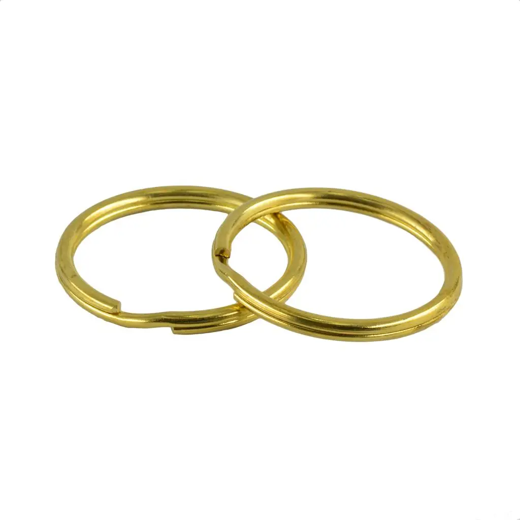 Brass Split Rings Key Chain Jewelry Clasps Hooks Findings for DIY Crafts and Accessories