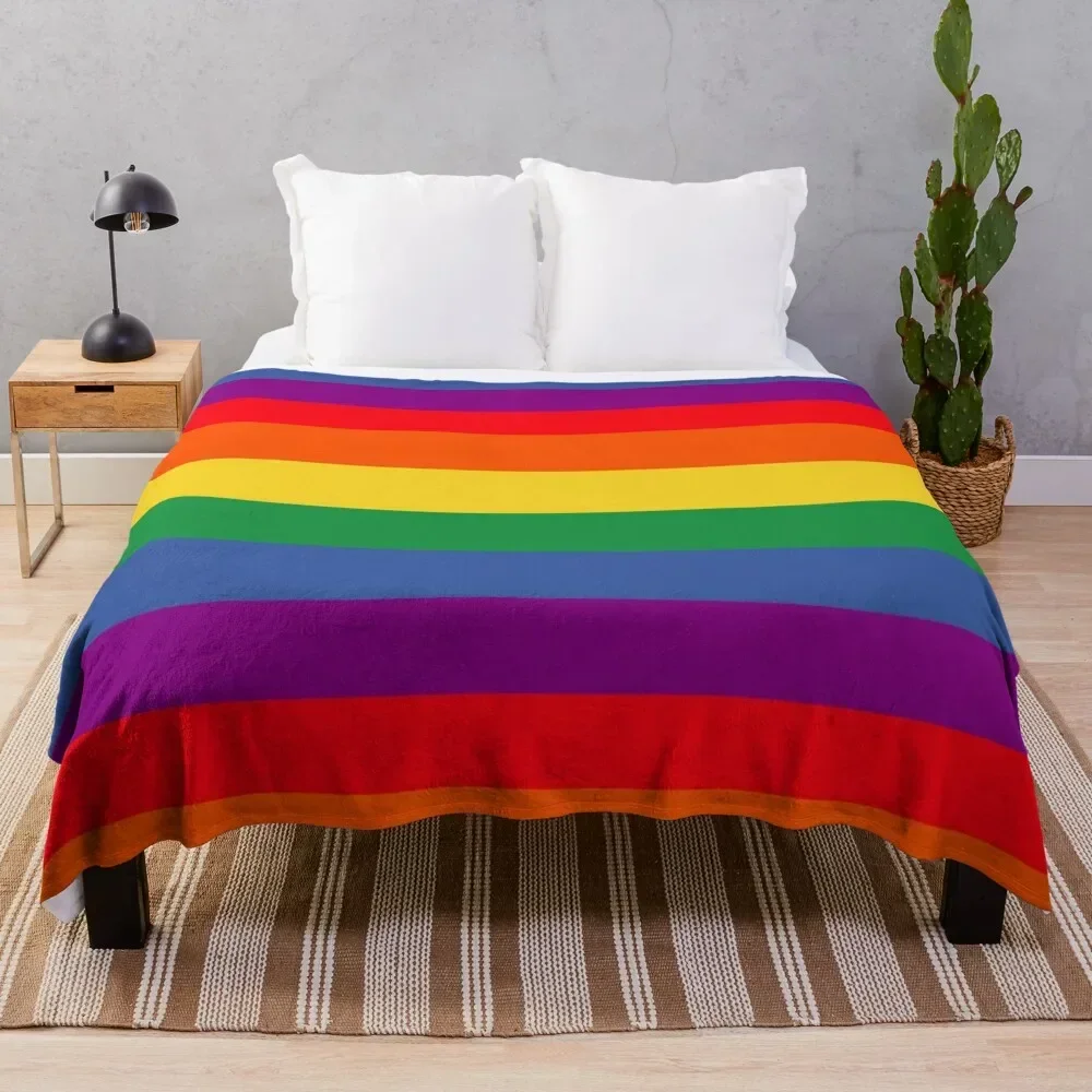 

Rainbow Stripes Throw Blanket Fashion Sofas Loose Personalized Gift Weighted Blankets