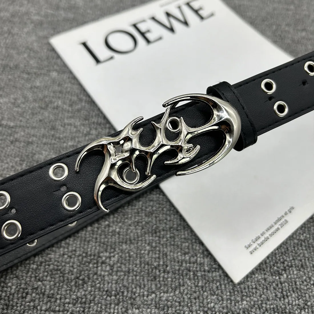 1PC Gothic Vintage Luxury Designer Flame Star Geometric Silver Buckle Y2k Belt Diesel Women's Belt Jeans Dress Accessories