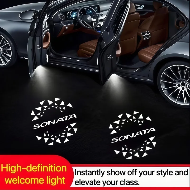 For Hyundai Sonata 8th Generation 2010-2014 Led Car Door Welcome Light Laser Projector Logo Ghost Shadow Lamp Car Decoration