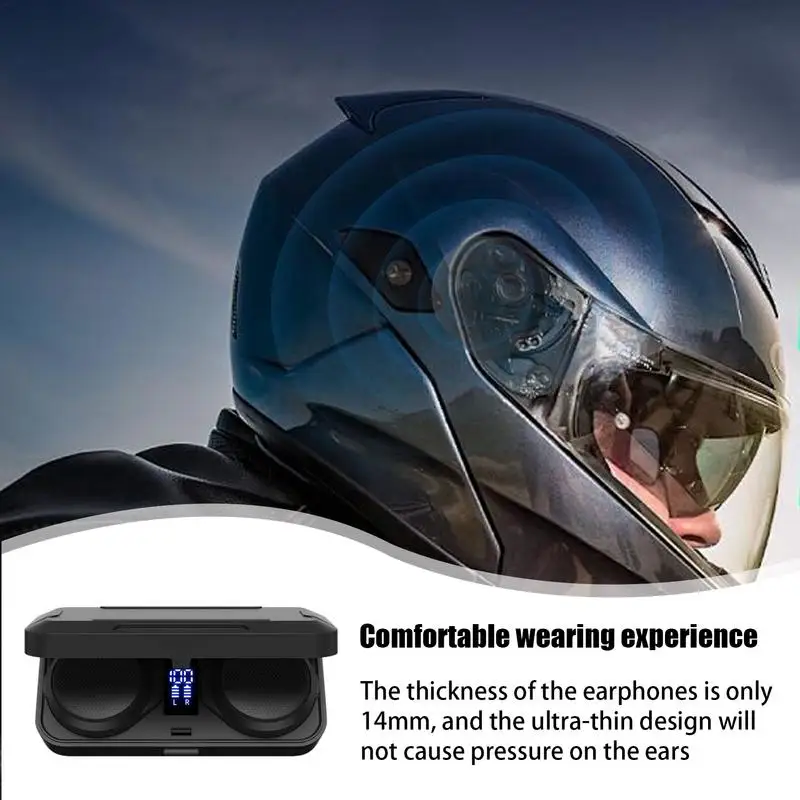 Hard Hat Wireless Headset Noise Cancelling Headphone For Motorcycle Hard Hat Portable Headset With Charging Case For Riding