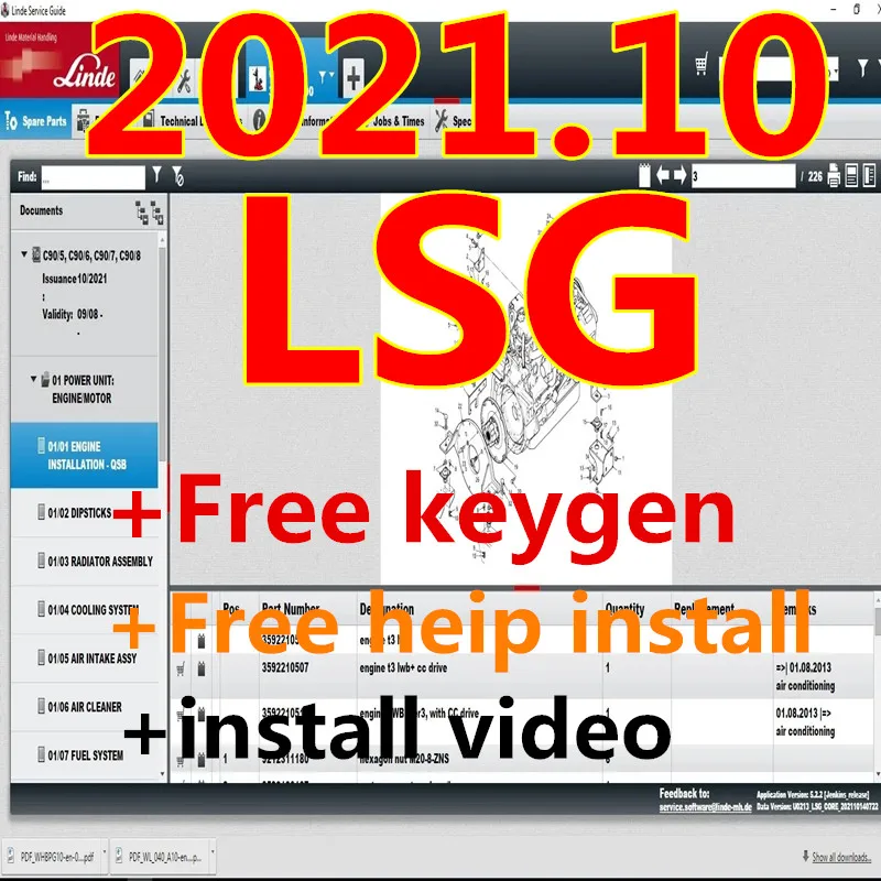 Newest 2021.10 Linde Service Guide LSG 5.2.2 update U0213 [10.2021] or  U019 [12.2019]+Expire Patch+ Free Install Help+ free key