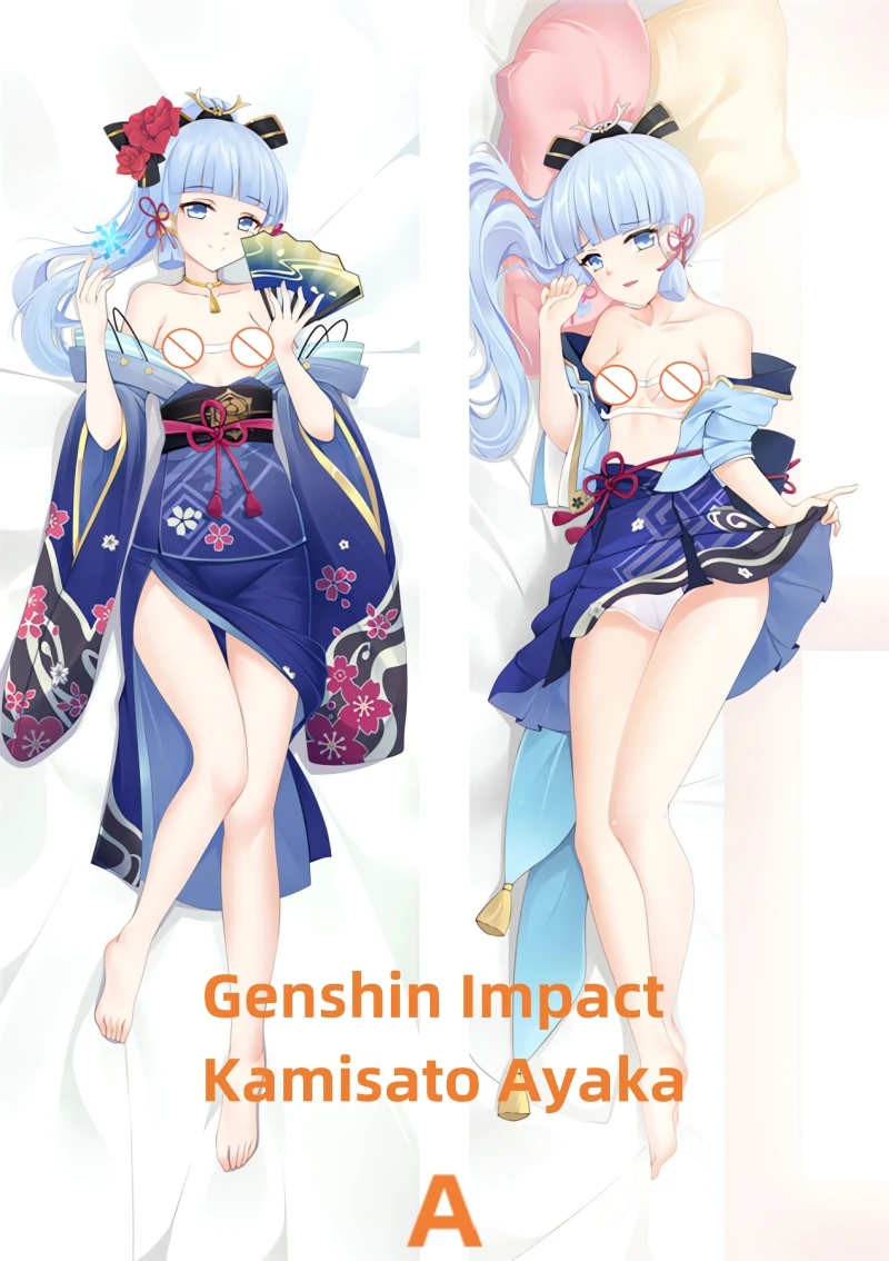 

Подушка Dakimakura в стиле аниме, раньше, Genshin Impact Kamisato Ayaka, двусторонняя наволочка с принтом в натуральную величину