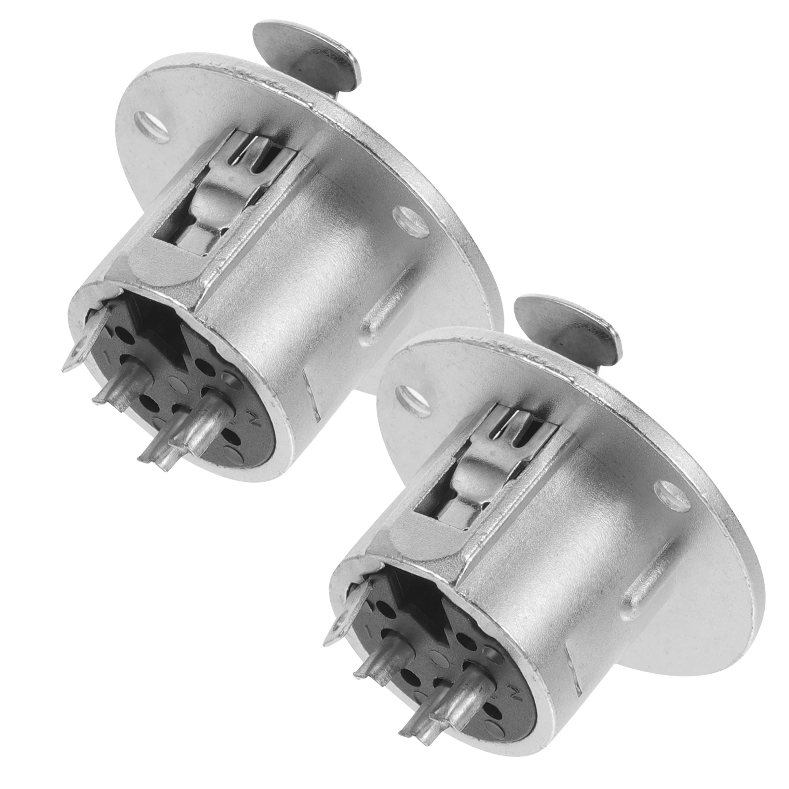 

2 Pcs Three-core Mother Seat Mic Holder Adapter Audio Input Socket Zinc Alloy Microphone Converter