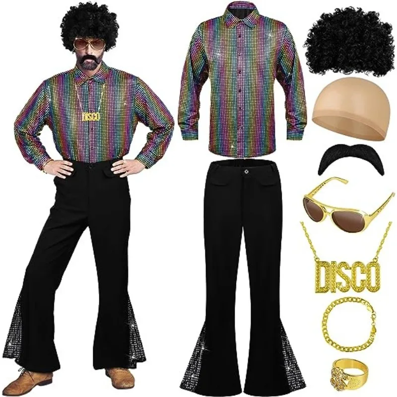 New 70th Generation Boys Classic Casual Retro Sequined Flared Pants