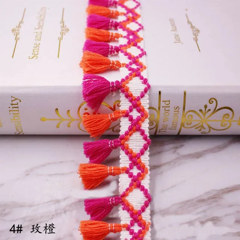 1yards/lot lace tassel Ribbon cotton tassels trimming fringes for sewing bed sheet clothes curtains DIY accessories decoration