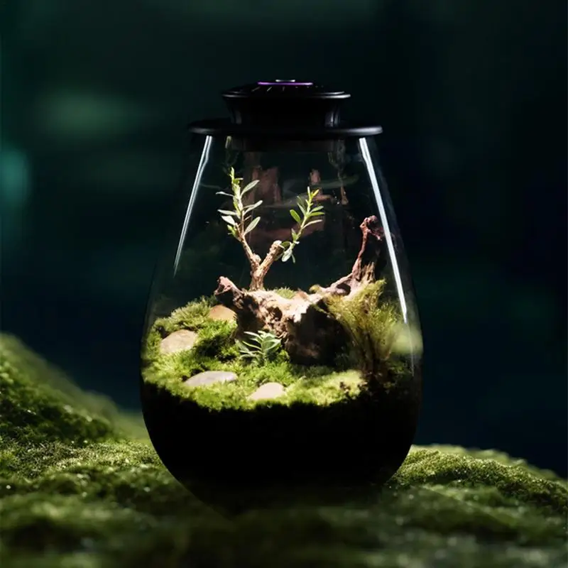 Plant Grow Lights 3W Grow Light Rotating Lamp Base Multifunctional Plant Lamp Moss Bottle Lamp For Succulent Moss Miniature