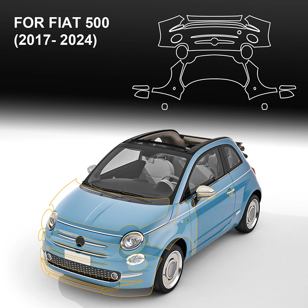 

For Fiat 500 2017 2018 2019 2020 2021 2022 2023 2024 Anti-Scratch Protective Film TPU Car Body Sticker Paint Protection Film PPF