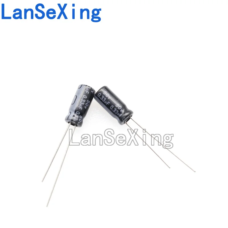 Capacitor eletrolítico de encaixe, Volume 4x7mm, 50V, 0,33 UF, 50V