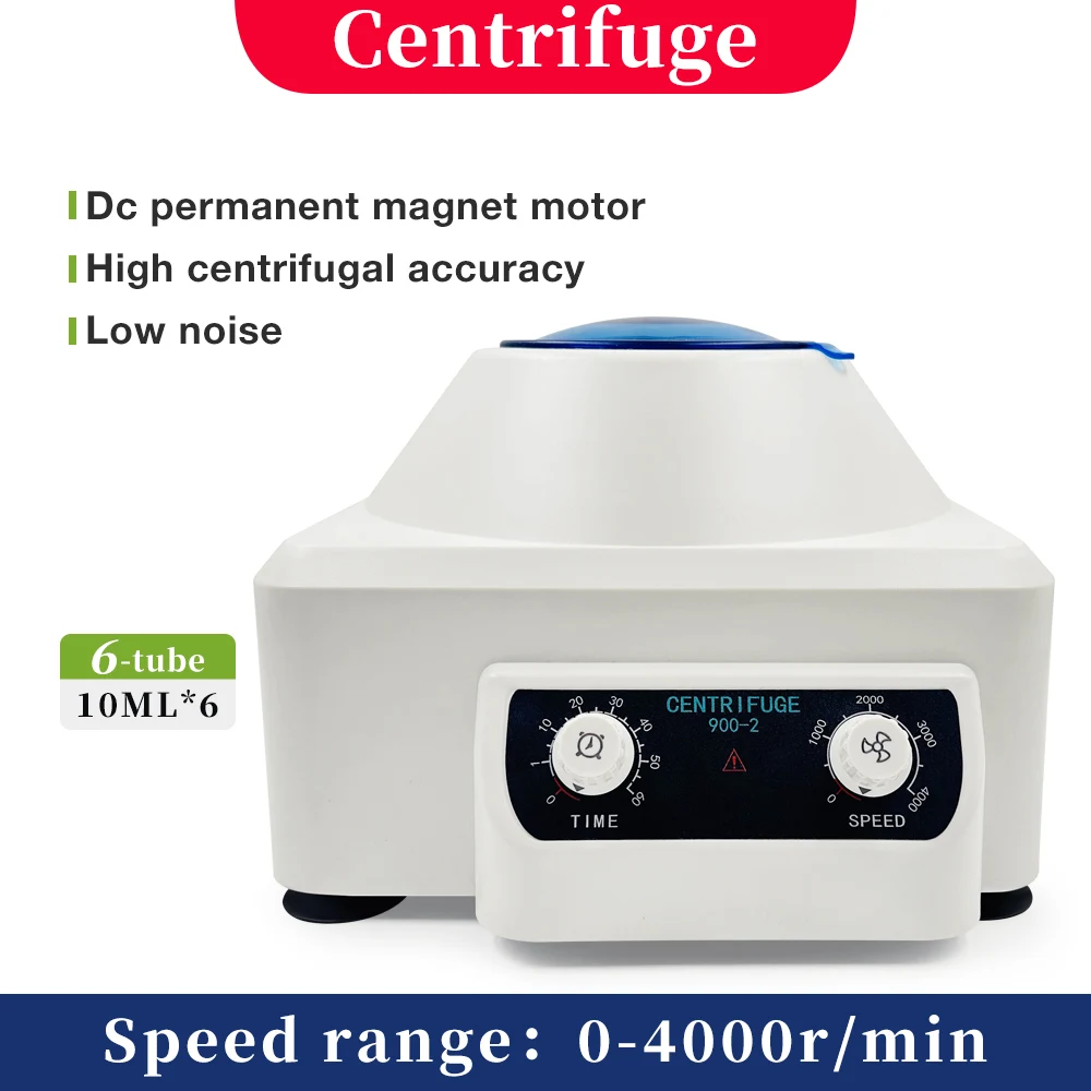 900-2 Electric Laboratory Centrifuge 6*10ml 4000RPM Adjustable Speed and Timing Practice Seperate Low Speed Centrifuge Machine