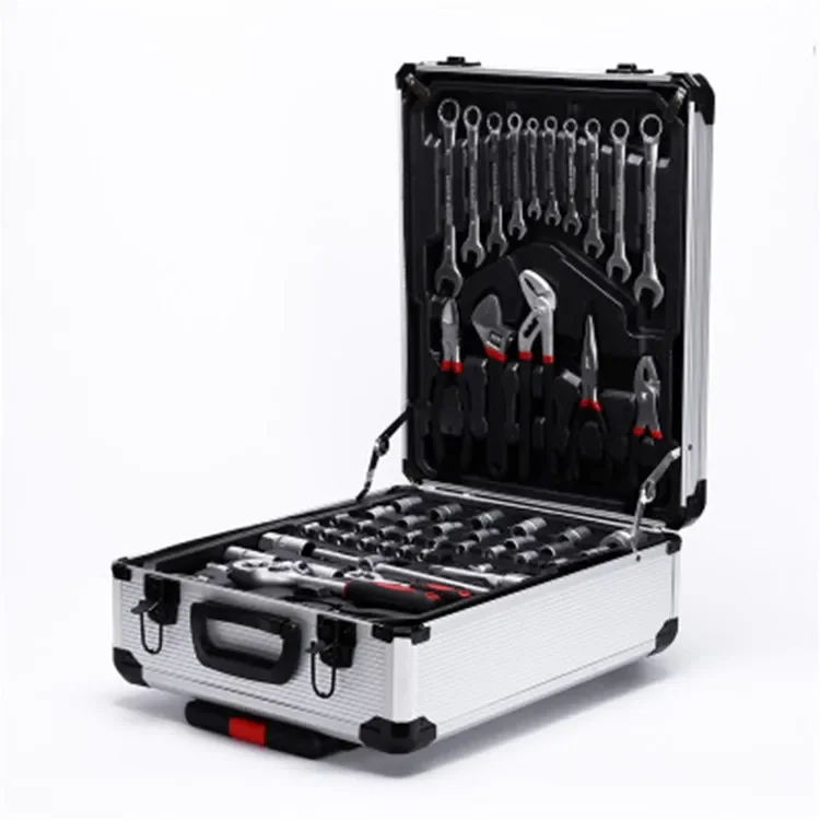 

186 Piece Aluminum Tool Set 187 Rolling Kit Ratchet Wrench Household Combination Hand