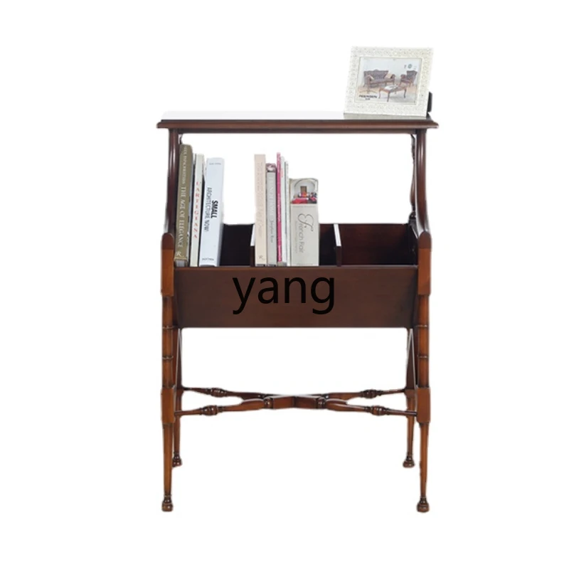 CX Display Magazine Storage Rack French Retro Solid Wood the Newspaper Stand Hollowed Leisure Floor Books and Newspapers Shelf