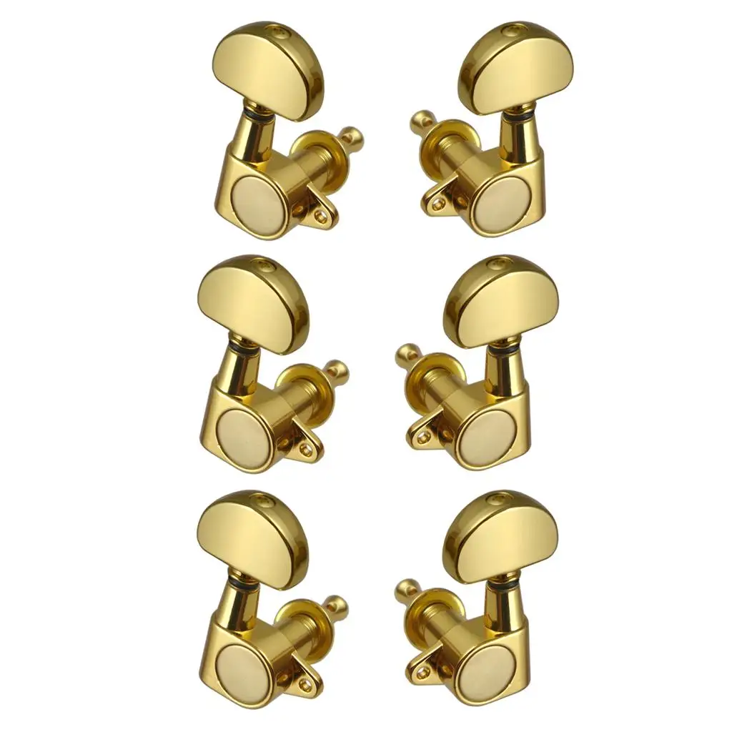 

Механизмы для настройки гитары (правый/левый), 3R3L, герметичные, с золотыми металлическими кнопками, для гитарных аксессуаров