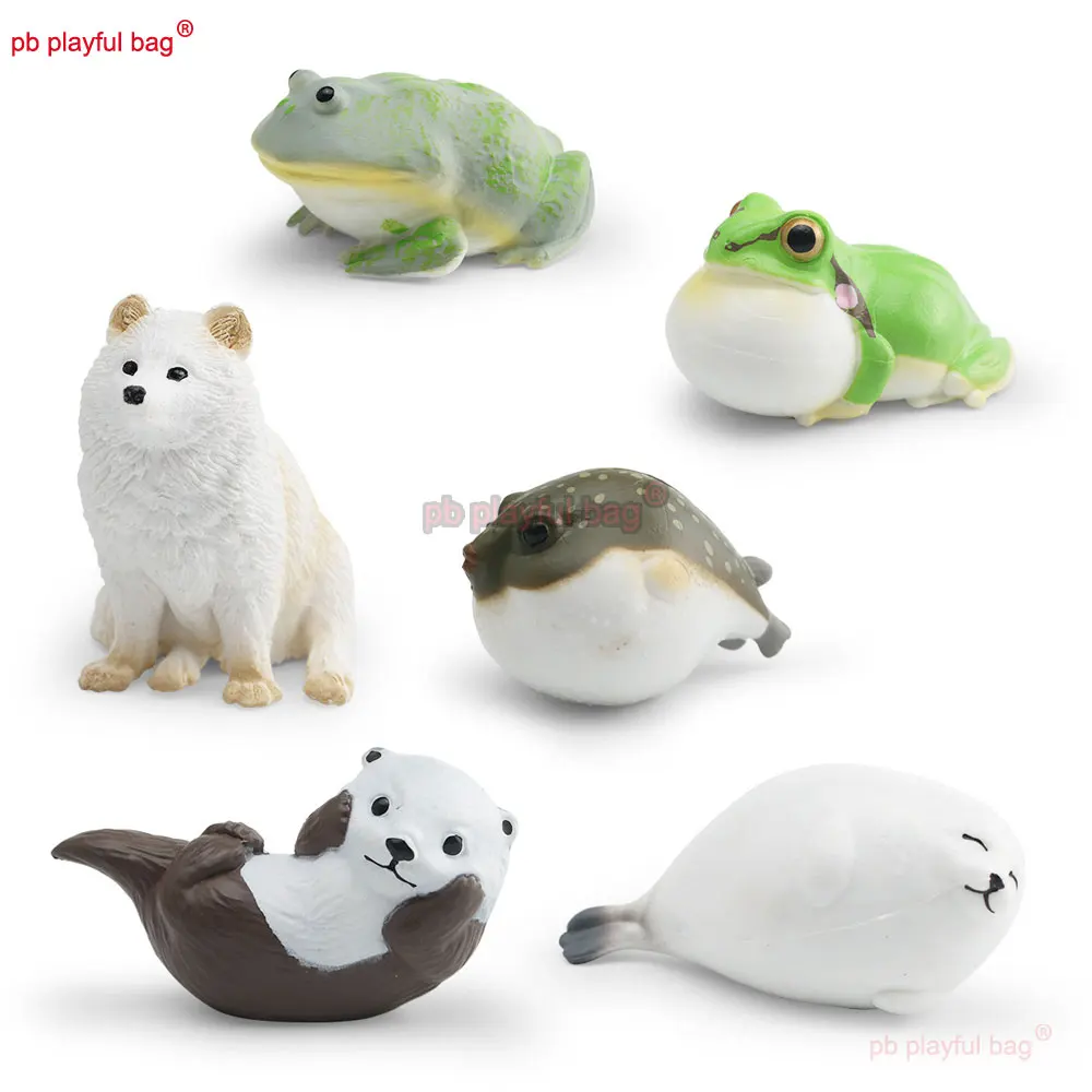 Realistic Wild Animal Figures Rain Frog Otter Seal Pufferfish Raccoon Educational Kids Animal Models & Display Toys Gifts ZG444
