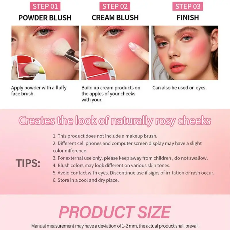 Matte Blush Palette Face Contouring Face Blusher eye lip Cheek Tint Cheek Rouge Waterproof Monochrome Matte Female Makeup