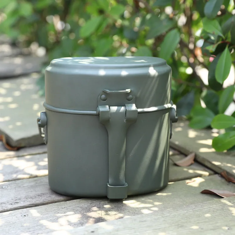 79 German Lunch Box Outdoor Camping Aluminum Alloy Military Lunch Box Picnic Dinner Heated Bento Picnic Three Piece Tableware