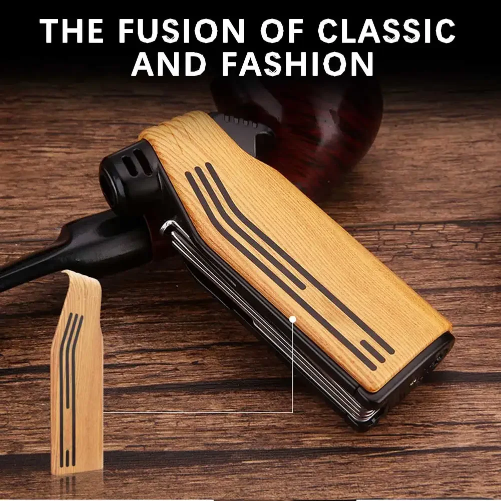 Creative 3-Jet Torch Lighter 5-in-1 Cigar-Specific with Built-in V-Shaped Cigar Cutter Portable Multi-Function
