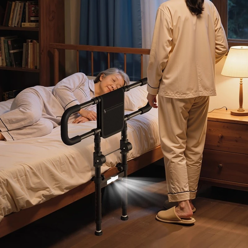 

Сверхмощные складные поручни для кровати с регулируемой напольной подставкой. Ручка для безопасной кровати для пожилых людей/предотвращение падения. Усиленные защитные планки.