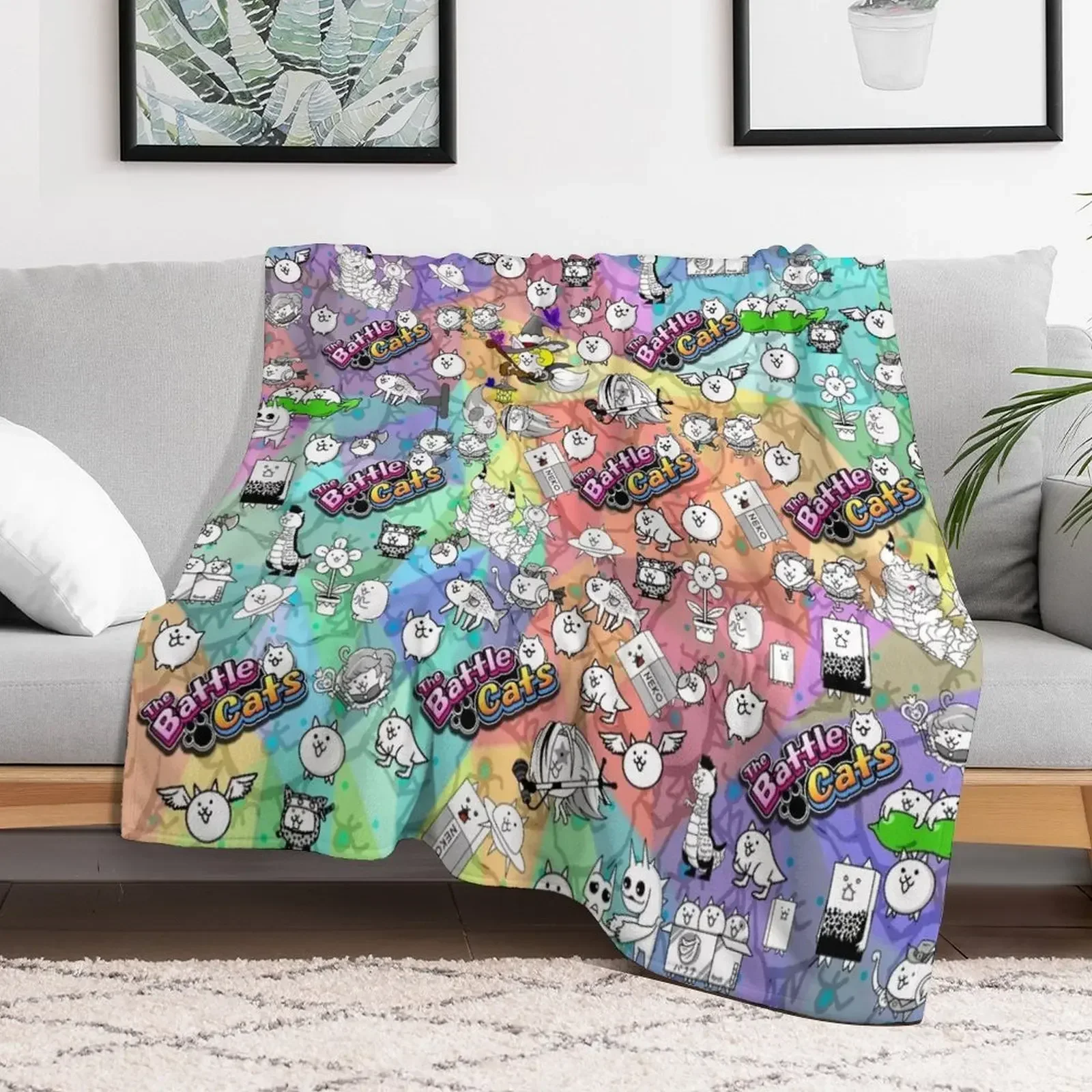 Battle Cats Throw Blanket funny gift valentine gift ideas Blankets