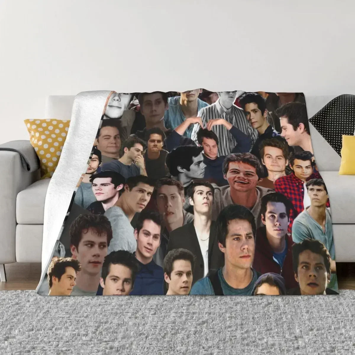 Dylan O'Brien Stiles Knitted Blanket Teen Wolf Flannel Throw Blanket Bed Sofa Decoration Soft Warm Bedspread