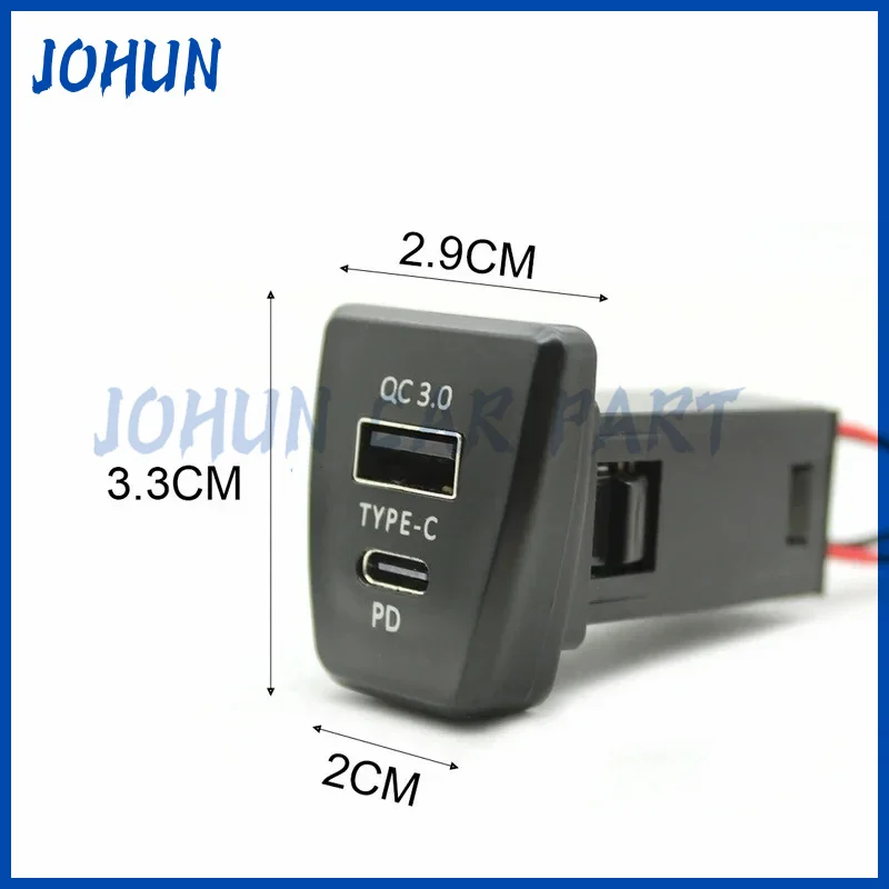 Picture 3: Car Auto Charger Interface Socket Accessories TYPE-C PD QC3.0 USB For Phone Charger Using For Toyota RAV4 5th XA50 2019 2020