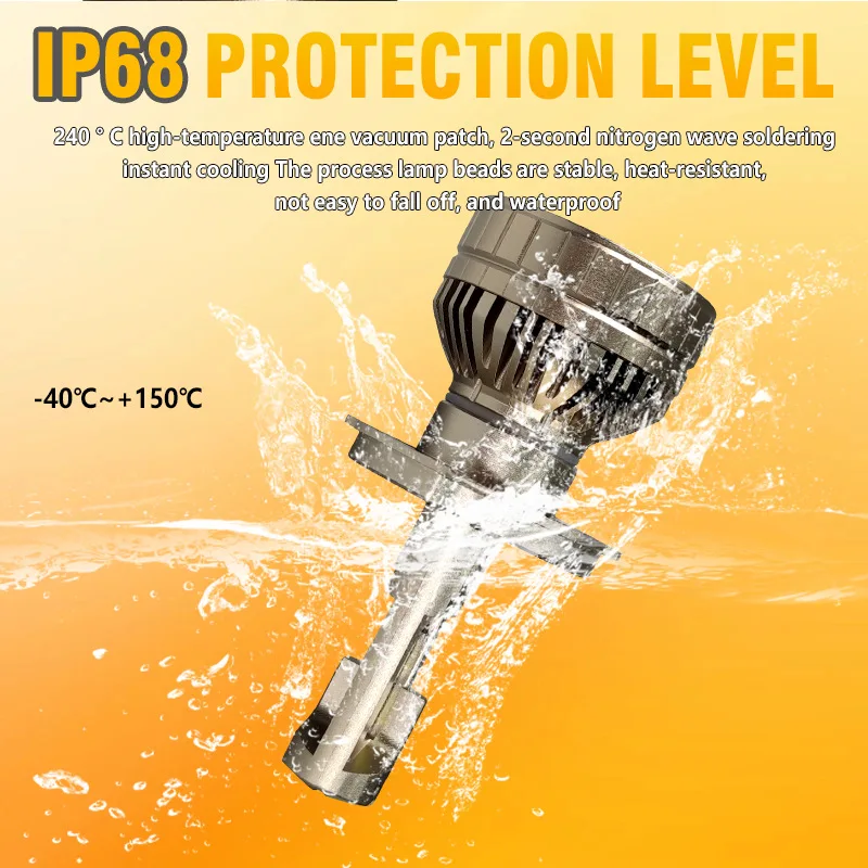 180W Three Copper Tube LED Lights H4 H7 H1 H11 9005 9006 High Power Car Motorcycle LED Headlight Bulb Universal Auto Headlamp view 5