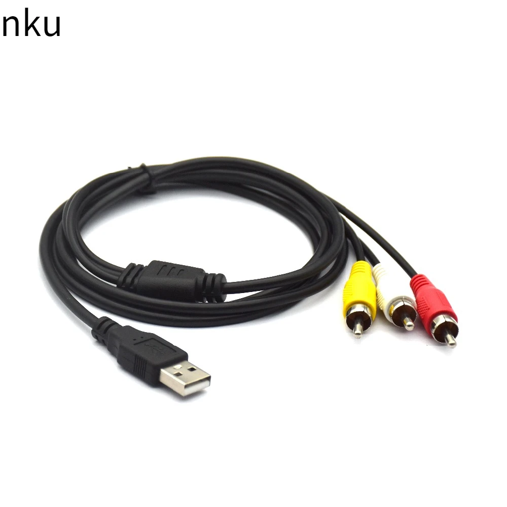 

Nku USB A To AV Cable USB 2.0 Male To 3 RCA Male/Female Coverter Stereo Audio Video Cable for Television Wire AV A/V TV Box