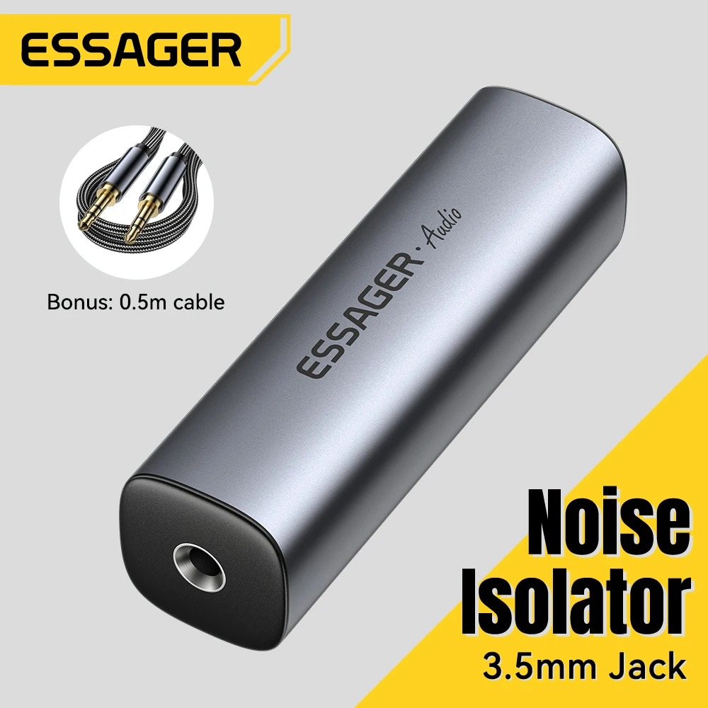 Essager 3.5mm Aux Cable Audio Noise Filter Ground Loop Noise Isolator Eliminate Cancelling for Home Stereo Car Audio System