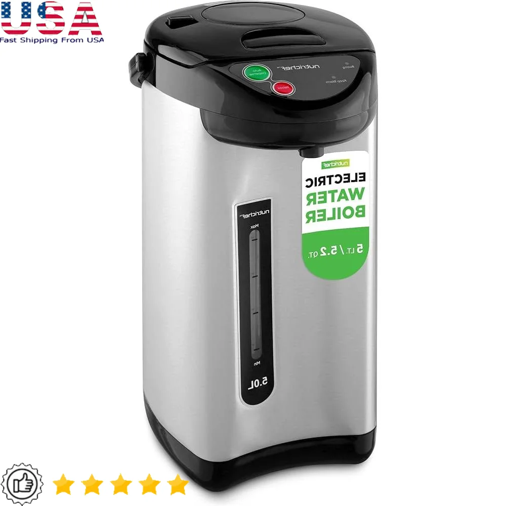 

Electric Kettle 5L Hot Water Boiler Water Warmer with 3 Dispensing Options Automatic Boiling Rapid Heating Child Safety Ideal