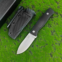 BUSEE High Hardness Fixed Blade Knife 8Cr13Mov Blade Black G10 Handles EDC BBQ Outdoor Hunting Cutting Survival Tools