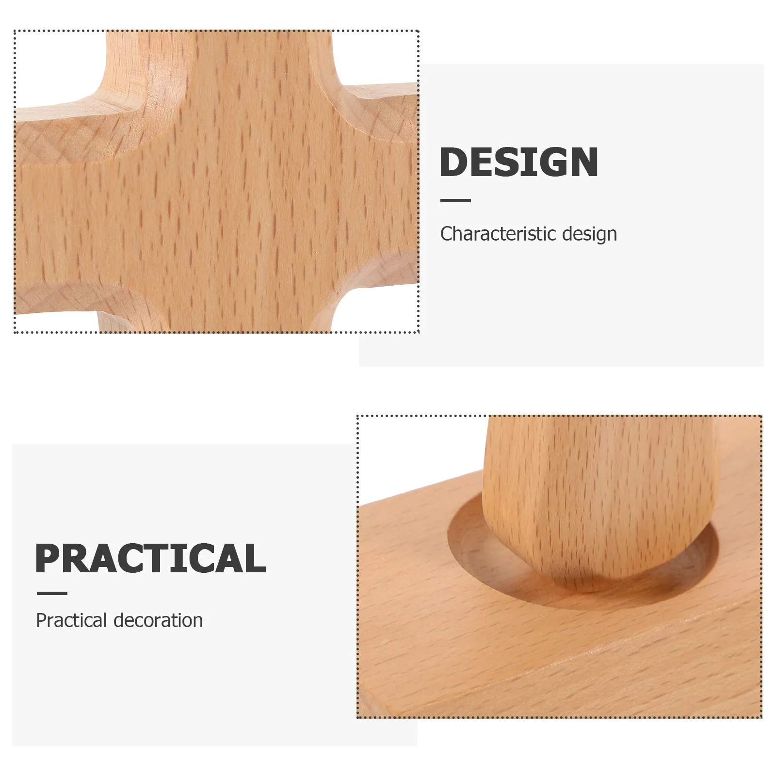 

Creative Cross Shape Solid Beech Wood Decor Cross for Home Interior Decoration Tabletop Display Devotional Ornament